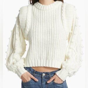 FARM Rio Off-white Braided Sweater